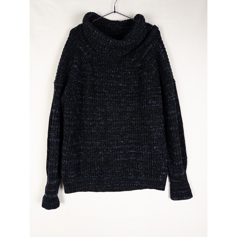 Free People Sweater Womens XS Black Knit Oversized Roll Neck Chunky